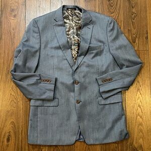 Mens 44L Lauren Ralph Lauren Blue Blazer Work Suit Jacket Sport Coat